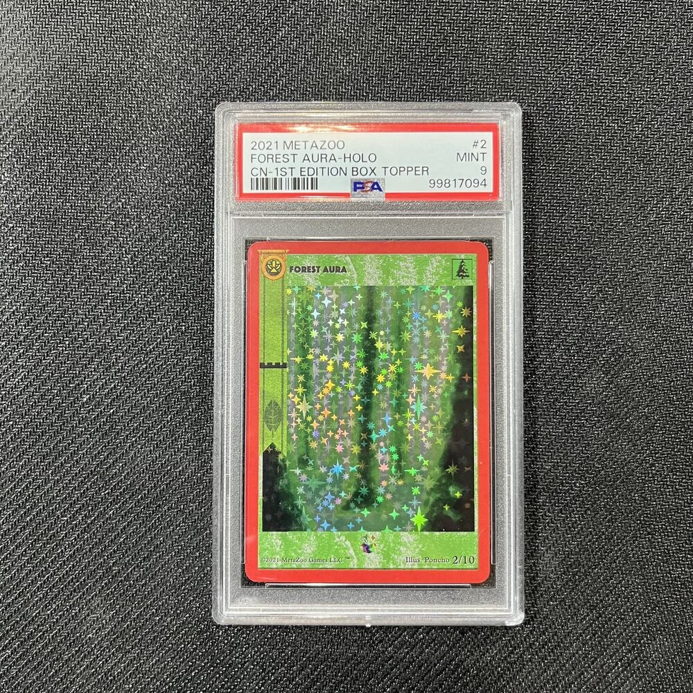 MetaZoo Forest Aura PSA 9 Mint Cryptid Nation 1st Edition Holo 2/10